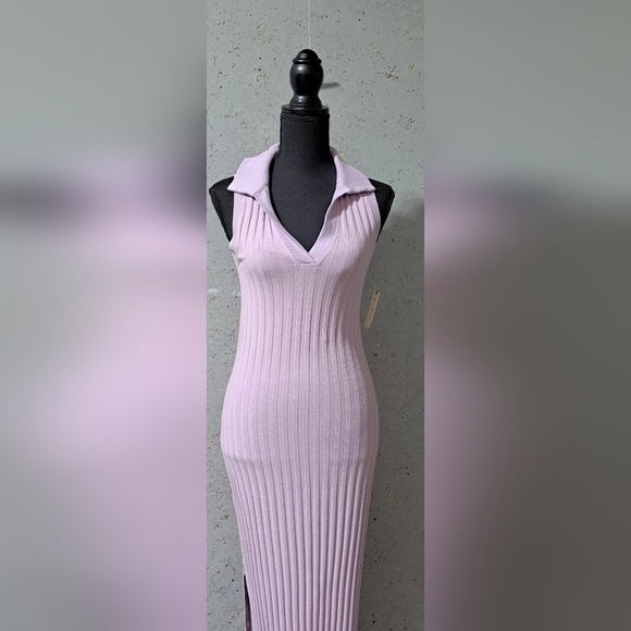 #0994 Sz XS Stateside Elegant Lavender Sleeveless Collard Maxi Dress - Picture 3 of 11